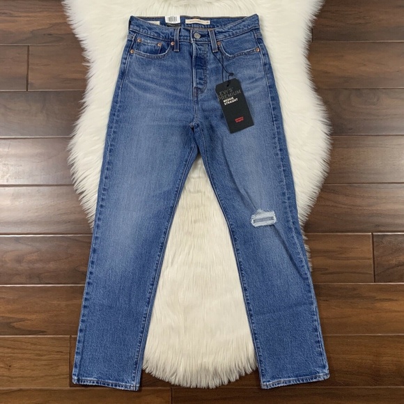 Levi's Size 26 Jive Tone Wedgie Straight‎ Crop Denim Jeans - Picture 1 of 9